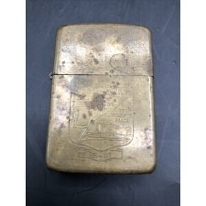 VINTAGE ORIGINAL USS HUNLEY AS-31 ZIPPO LIGHTER WE SERVE TO PRESERVE PEACE RARE